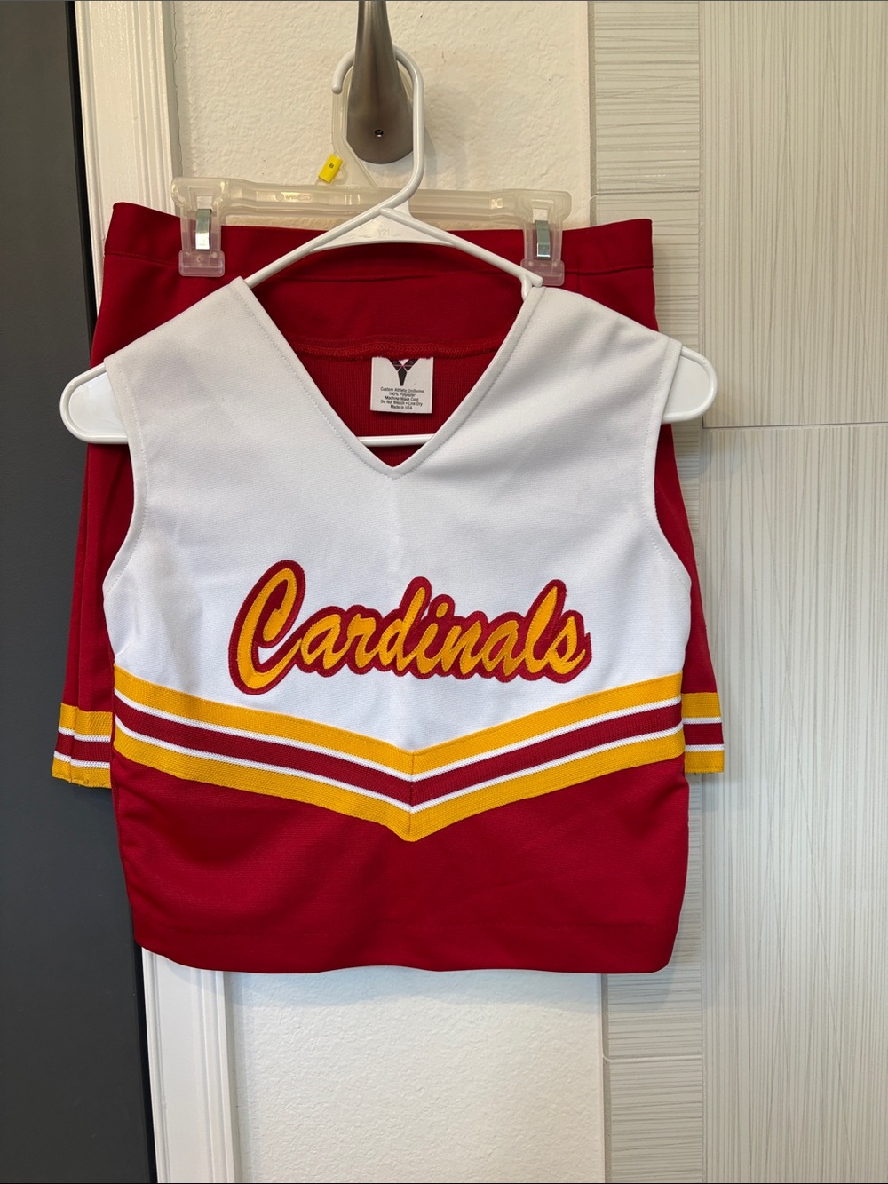 EUC Cardinals Cheer Top and Skirt Set - Red & White